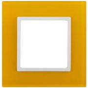 Рамка 1-м 14-5101-21 стекло Elegance желт.+бел. ЭРА Б0034476