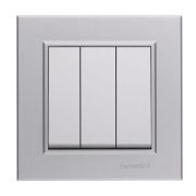 Выключатель 3-кл. СП Karea 10А IP20 сереб. Makel 56065091