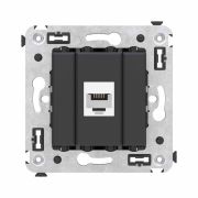 Розетка телефонная 1-м СП Avanti «Черный матовый» RJ12 без шторок механизм DKC 4412613