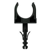 Держатель для труб (клипса) d32мм с дюбелем черн. (в малой упак.) (уп.10шт) Промрукав PR13.0306