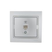 Розетка телефонная 1-м СП Mira RJ11 сер. метал. LEZARD 701-1010-137