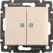 Выключатель 2-кл. СП Valena 10А IP31 с индикацией механизм сл. кость (DIY-упак.) IEK 695606