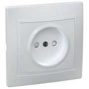 Розетка 1-м СП Кварта РСш10-2-КБ 10А IP20 без заземл. защ. шторки бел. GENERICA ERK10-K01-10-DM