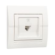 Розетка телефонная 1-м СП Deriy RJ11 16А IP20 евро стандарт бел. LEZARD 702-0202-137