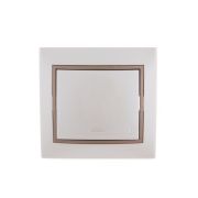 Выключатель 1-кл. СП Mira 10А жемчуж./бел./свет. корич. метал. LEZARD 701-3031-100