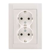 Розетка 2-м СП Defne 16А IP20 с заземл. бел. Makel 42001057
