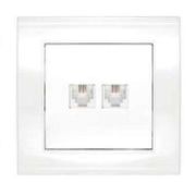 Розетка телефонная 2-м СП Бриллиант бел. UNIVersal 7947557