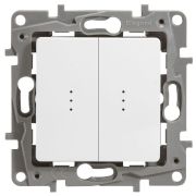 Переключатель 2-кл. СП Etika Plus 10А IP20 250В 10AX с подсветкой безвинтов. зажимы механизм бел. IEK 672216