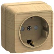Розетка 1-м ОП Октава РСш20-3-ОС 16А IP20 с заземл. защ. шторки сосна GENERICA ERO14-K03-16-DC