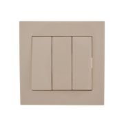 Выключатель 3-кл. СП Rain IP20 крем. LEZARD 703-0303-109