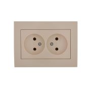 Розетка 2-м СП Rain 16А IP20 без заземл. керамика крем. LEZARD 703-0303-128