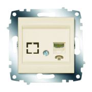 Розетка телефонная 1-м Cosmo RJ11 + гнездо механизм крем. ABB 619-010300-221